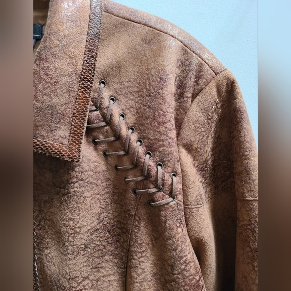 CITY Girl by Nancy Bolen Vintage 80's Western Style Faux Leather Jacket - SizeXL - Picture 4 of 13